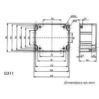 COFFRET ETANCHE EN ABS - GRIS FONCE 115 x 90 x 55mm