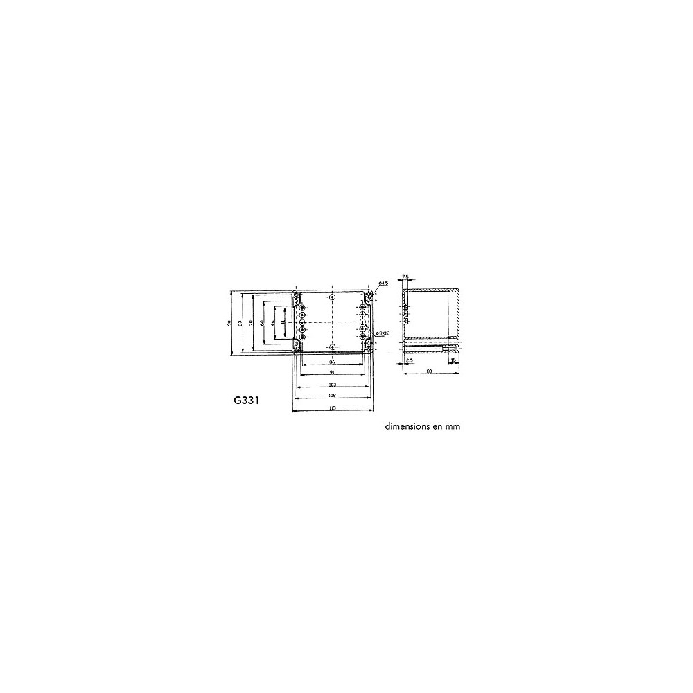 COFFRET ETANCHE EN ABS - GRIS FONCE 115 x 90 x 80mm