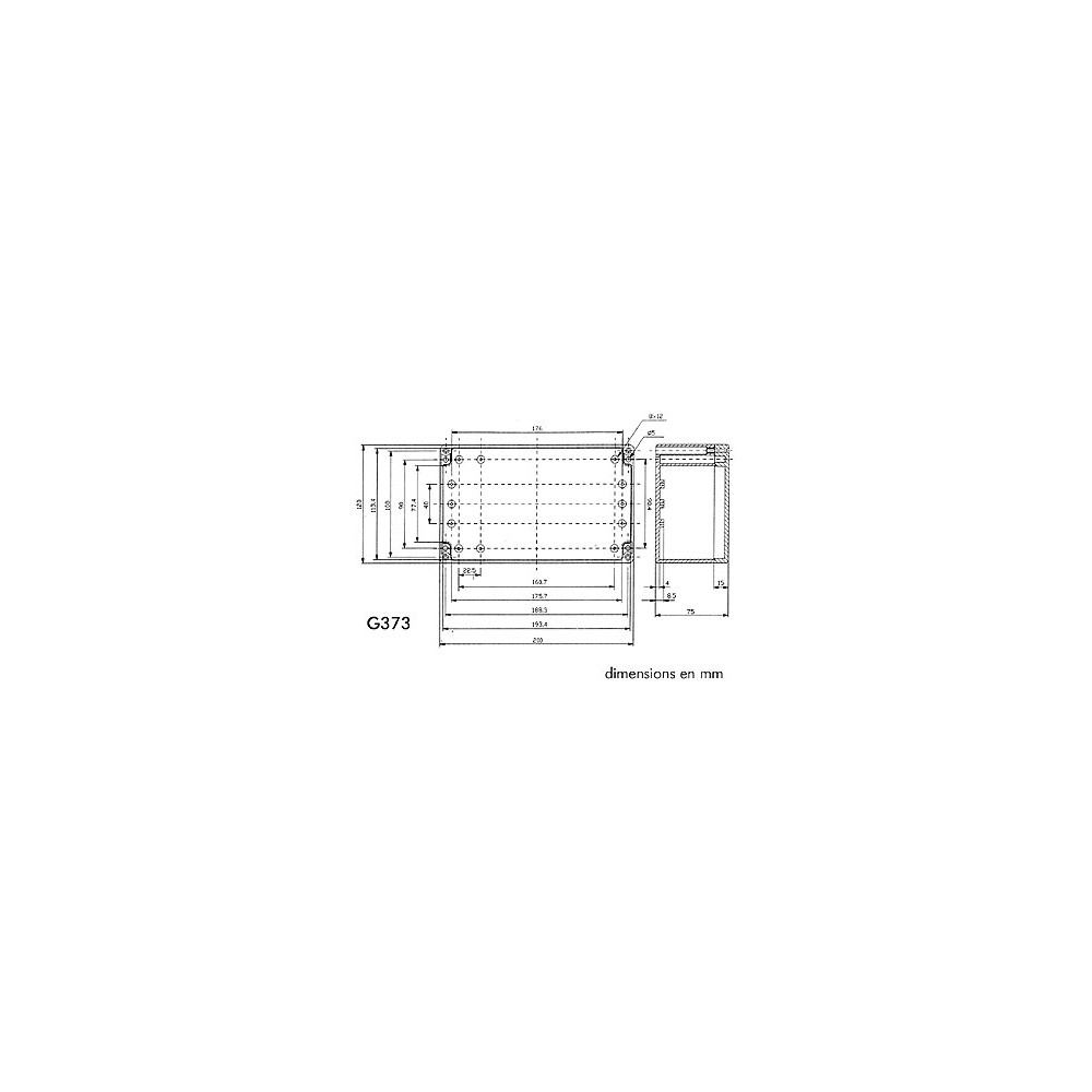 COFFRET ETANCHE EN ABS - GRIS FONCE 200 x 120 x 75mm
