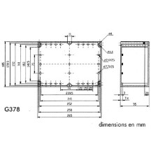 COFFRET ETANCHE EN ABS - GRIS FONCE AVEC COUVERCLE TRANSPARENT 265 x 185 x 95mm