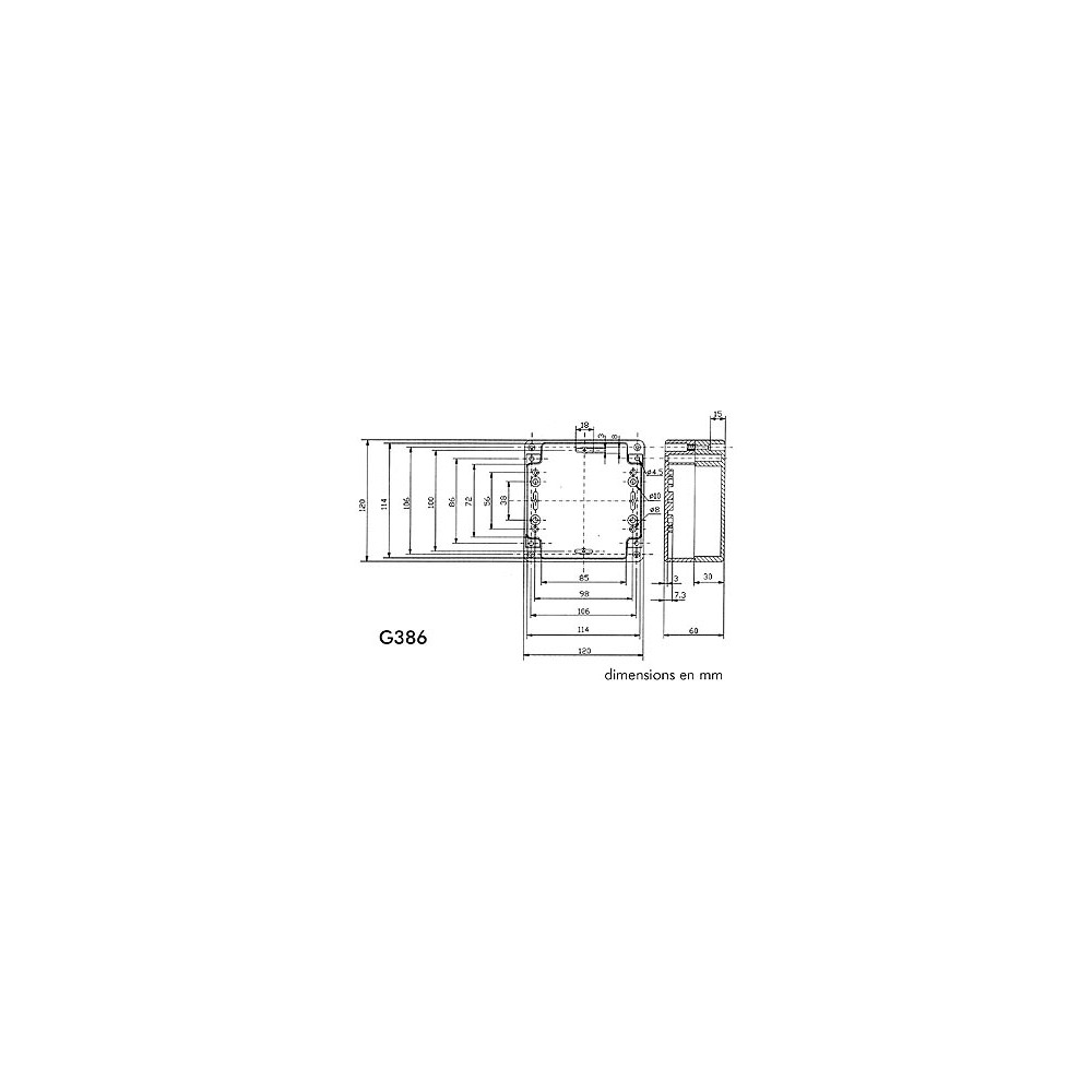 COFFRET ETANCHE EN ABS - GRIS FONCE 120 x 120 x 60mm