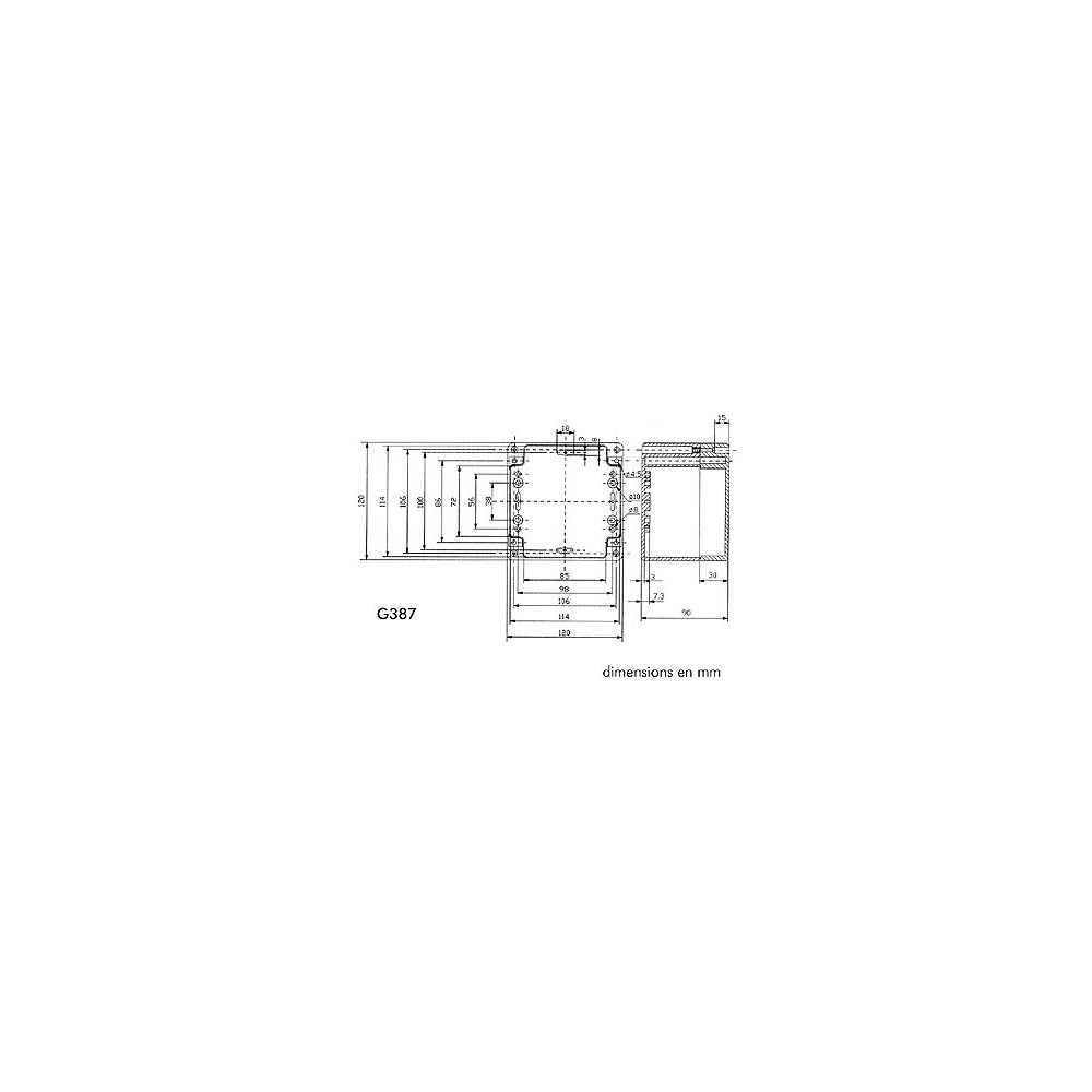 COFFRET ETANCHE EN ABS - GRIS FONCE 120 x 120 x 90mm