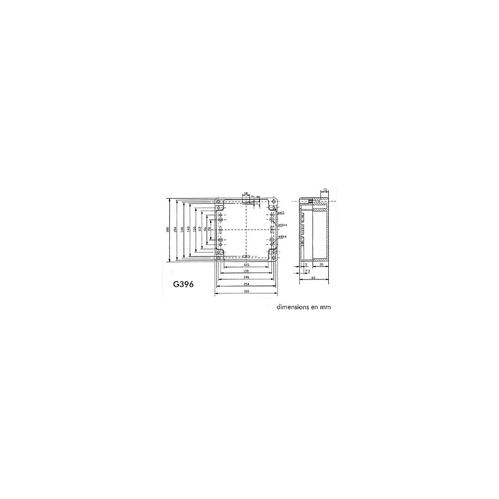 COFFRET ETANCHE EN ABS - GRIS FONCE 160 x 160 x 60mm
