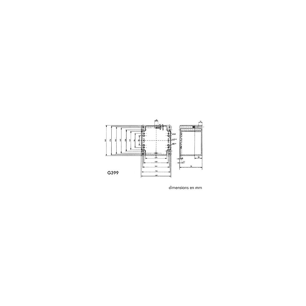 COFFRET ETANCHE EN ABS - GRIS FONCE 160 x 160 x 90mm