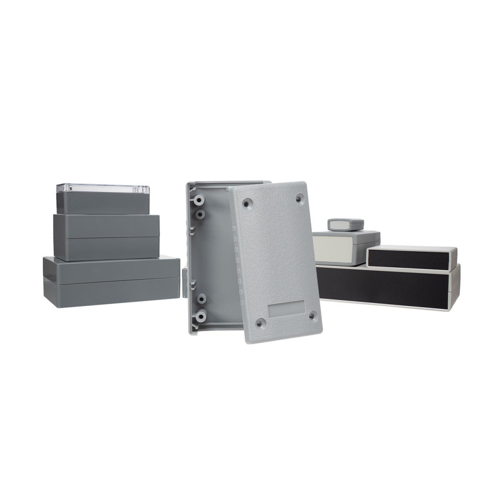 COFFRET EN PLASTIQUE MOULE - GRIS FONCE 90 x 50 x 24mm