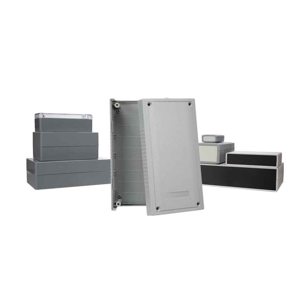 COFFRET EN PLASTIQUE MOULE - GRIS FONCE 190 x 100 x 60mm