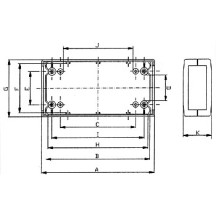 Boîtier moulé - gris clair - 120 x 60 x 40 mm