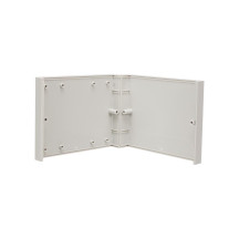 COFFRET ETANCHE ANTIFEU - COUVERCLE GRIS CLAIR AVEC PLAQUES ARRIERES NOIRES 140 x 110 x 35mm