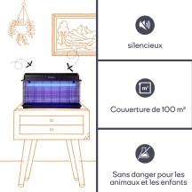 TUE-INSECTES ÉLECTRIQUE - 2 x 15 W - USAGE EXTÉRIEUR