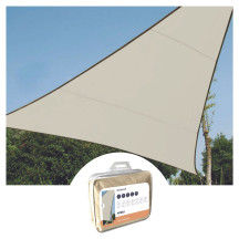 Voile solaire - triangle - 3.6 x 3.6 x 3.6 m - couleur: crème
