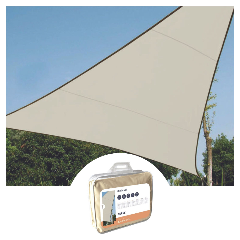 Voile solaire - triangle - 3.6 x 3.6 x 3.6 m - couleur: crème