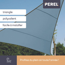 Voile solaire - triangle - 3.6 x 3.6 x 3.6 m - couleur : gris ardoise clair