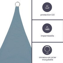 Voile solaire - triangle - 3.6 x 3.6 x 3.6 m - couleur : gris ardoise clair