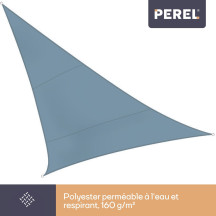 Voile solaire - triangle - 3.6 x 3.6 x 3.6 m - couleur : gris ardoise clair
