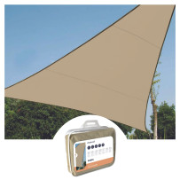 Voile solaire perméable - triangle - 3.6 x 3.6 x 3.6 m - couleur : champagne