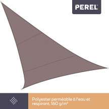 Voile solaire - triangle - 3.6 x 3.6 x 3.6 m - couleur: gris taupe