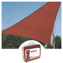 Voile solaire - triangle - 3.6 x 3.6 x 3.6 m - couleur : terracotta