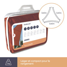 Voile solaire - triangle - 3.6 x 3.6 x 3.6 m - couleur : terracotta