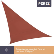 Voile solaire - triangle - 3.6 x 3.6 x 3.6 m - couleur : terracotta