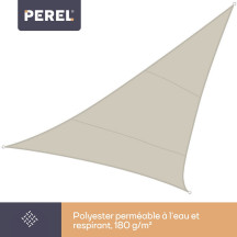 Voile solaire - triangle - 5 x 5 x 5 m - couleur: crème