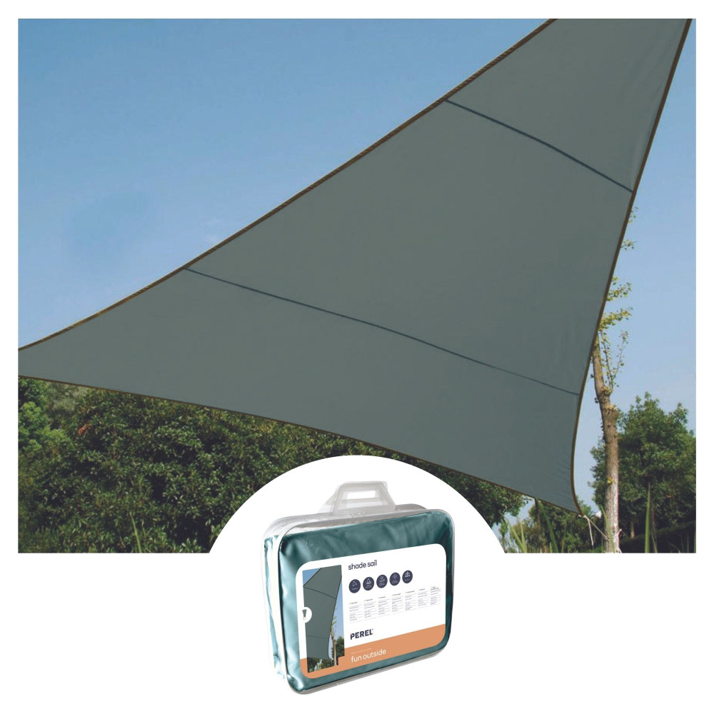 Voile solaire - triangle - 5 x 5 x 5 m - couleur : gris vert