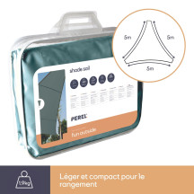 Voile solaire - triangle - 5 x 5 x 5 m - couleur : gris vert