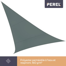 Voile solaire - triangle - 5 x 5 x 5 m - couleur : gris vert