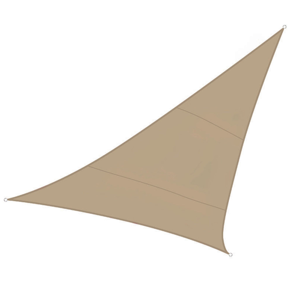 Voile solaire perméable - triangle - 5 x 5 x 5 m - couleur : champagne