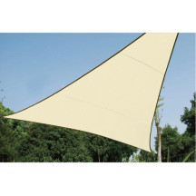 Voile solaire perméable - triangle - 5 x 5 x 5 m - couleur : champagne