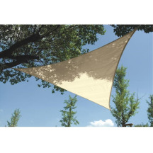 Voile solaire perméable - triangle - 5 x 5 x 5 m - couleur : champagne