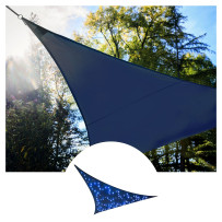 Voile solaire LED - ciel étoilé - triangulaire - 3.6 x 3.6 x 3.6 m - bleu foncé