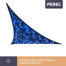 Voile solaire LED - ciel étoilé - triangulaire - 3.6 x 3.6 x 3.6 m - bleu foncé