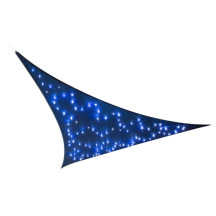Voile solaire LED - ciel étoilé - triangulaire - 3.6 x 3.6 x 3.6 m - bleu foncé