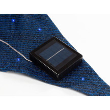 Voile solaire LED - ciel étoilé - triangulaire - 3.6 x 3.6 x 3.6 m - bleu foncé