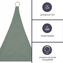 Voile solaire - rectangulaire - 2 x 3 m - couleur : gris vert