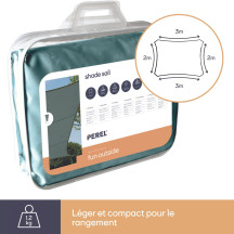 Voile solaire - rectangulaire - 2 x 3 m - couleur : gris vert