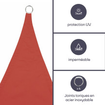 Voile solaire - rectangulaire - 2 x 3 m - couleur : terracotta
