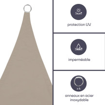 Voile solaire - carré - 3.6 x 3.6 m - couleur: crème