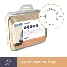 Voile solaire - carré - 3.6 x 3.6 m - couleur: crème