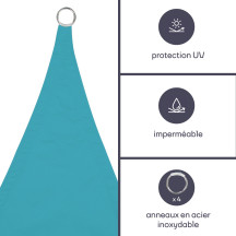 Voile solaire - carré - 3.6 x 3.6 m - couleur : bleu ciel