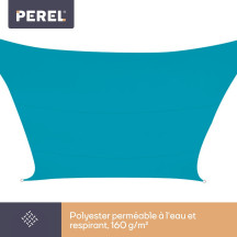Voile solaire - carré - 3.6 x 3.6 m - couleur : bleu ciel