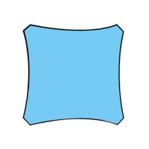 Voile solaire - carré - 3.6 x 3.6 m - couleur : bleu ciel