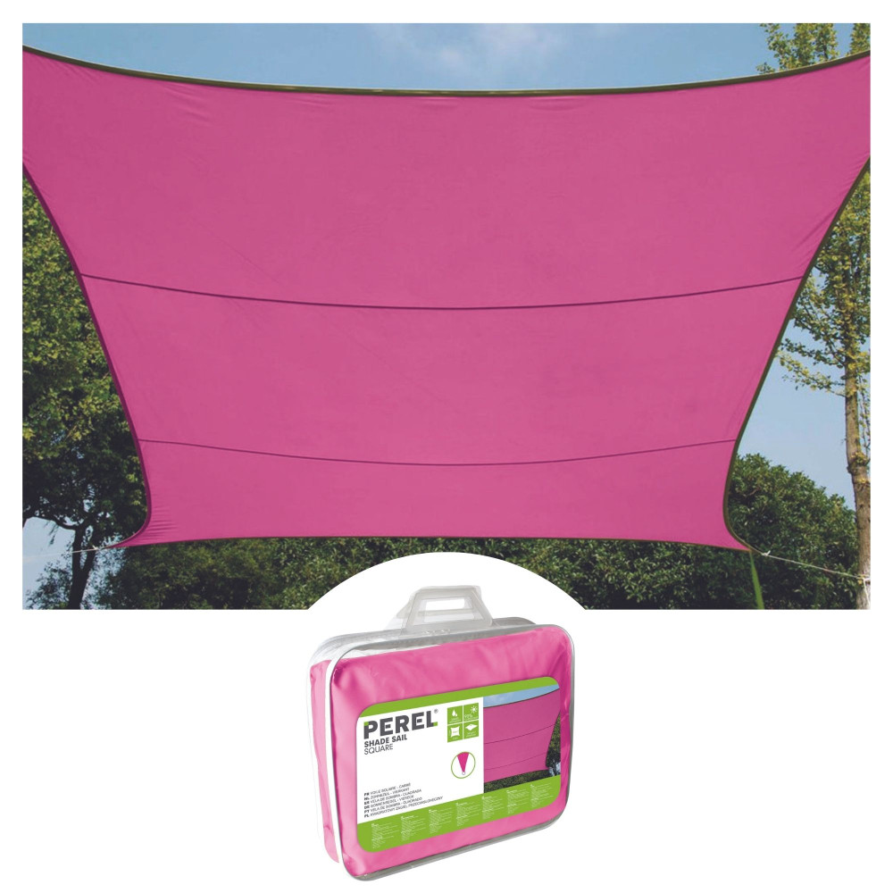 Voile solaire - carré - 3.6 x 3.6 m - couleur: fuchsia