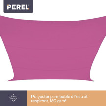 Voile solaire - carré - 3.6 x 3.6 m - couleur: fuchsia