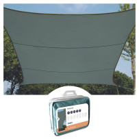 Voile solaire - carré - 3.6 x 3.6 m - couleur : gris vert
