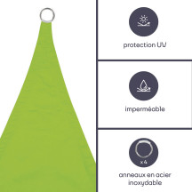 Voile solaire - carré - 3.6 x 3.6 m - couleur: vert lime