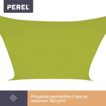 Voile solaire - carré - 3.6 x 3.6 m - couleur: vert lime