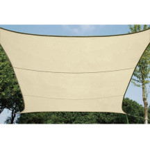 Voile solaire perméable - carré - 3.6 x 3.6 m - couleur : champagne