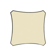 Voile solaire perméable - carré - 3.6 x 3.6 m - couleur : champagne
