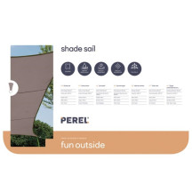 Voile solaire - carré - 3.6 x 3.6 m - couleur: gris taupe